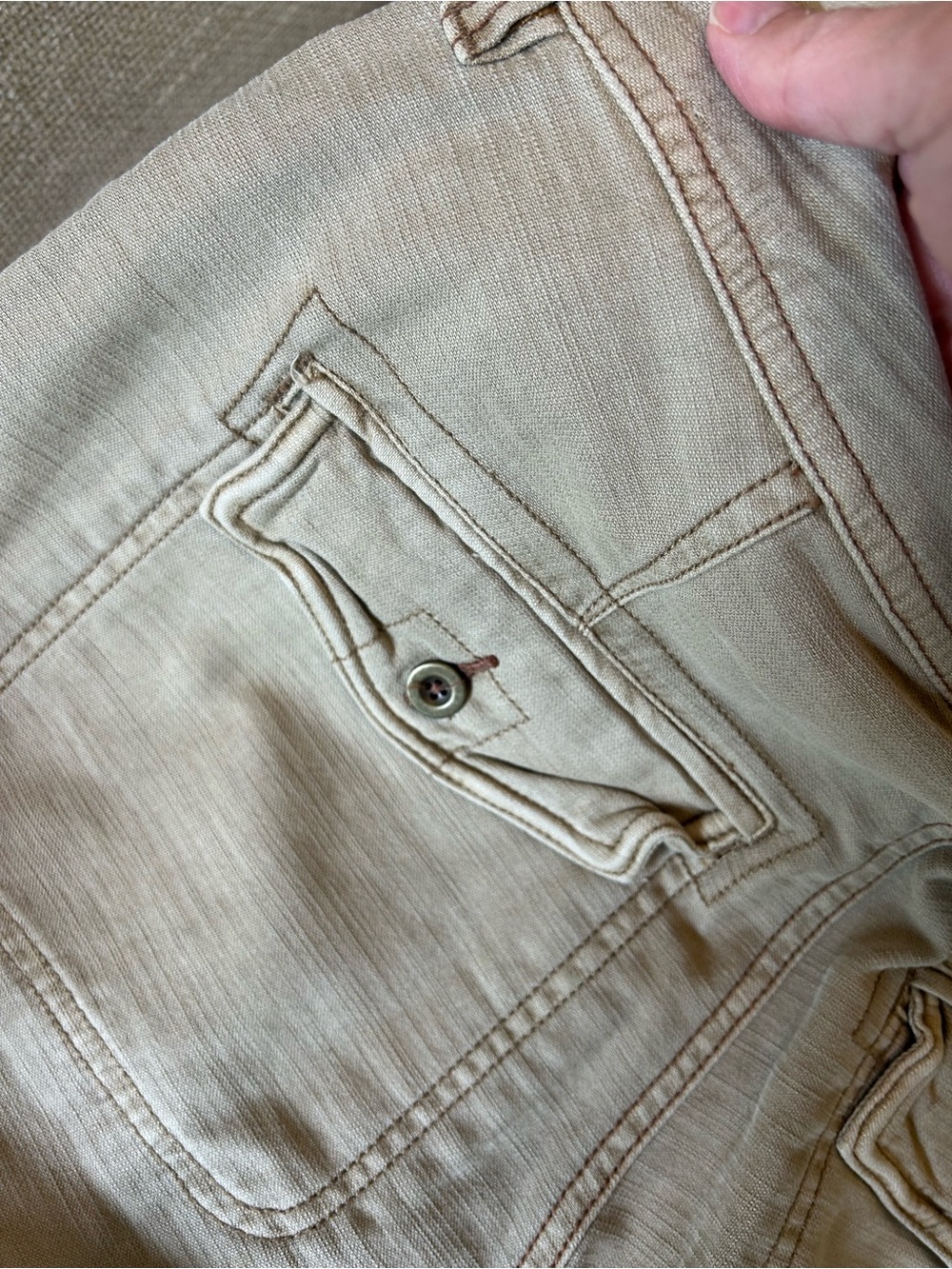 Free People Tan Cargo Pocket Wide-Leg Pants - Picture 6 of 10
